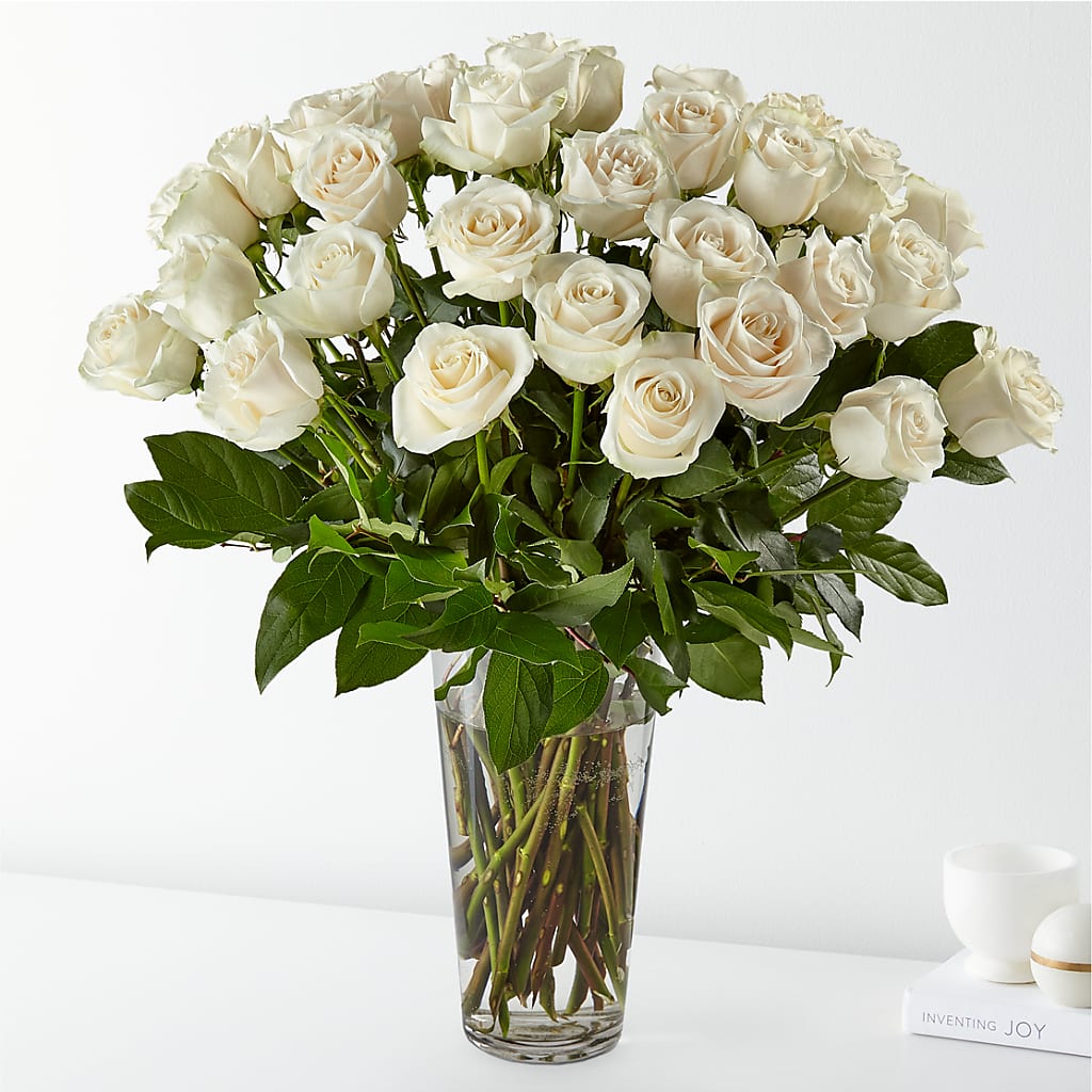Long Stem White Rose Bouquet – Lupita Flowers, Novato CA