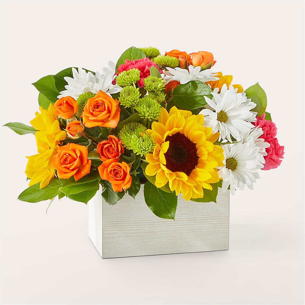 Sun-drenched Blooms Box Bouquet – Lupita Flowers, Novato CA