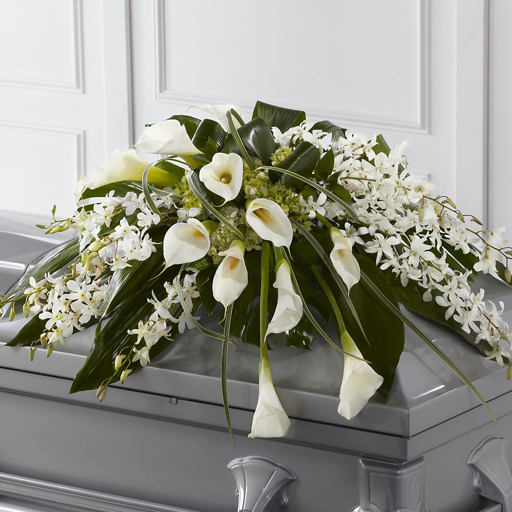 Angel Wings Casket Spray – Lupita Flowers, Novato CA