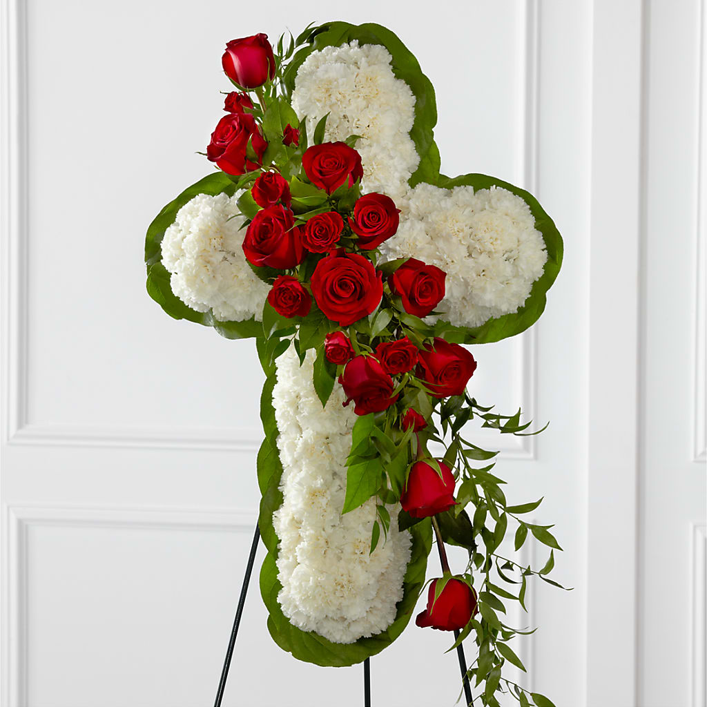 Floral Cross Easel – Lupita Flowers, Novato CA