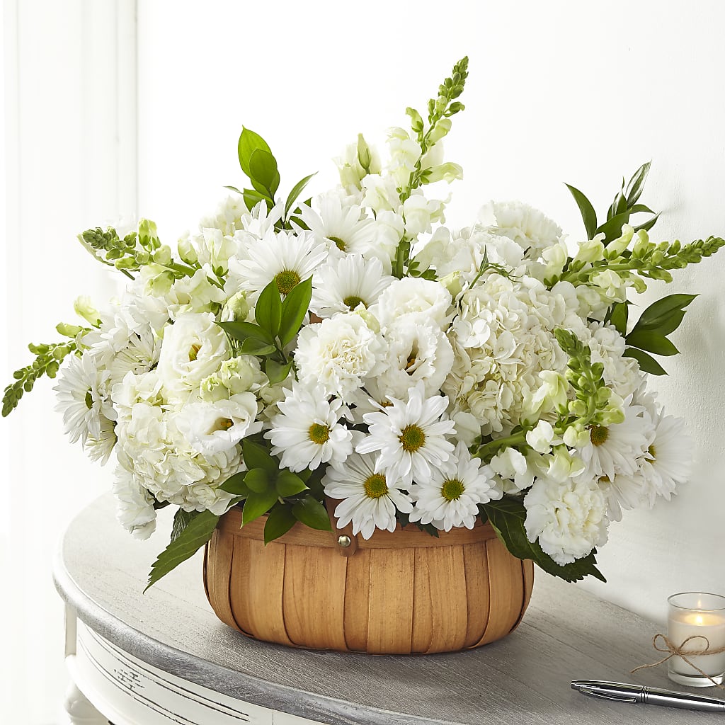 Pure Ivory Basket – Lupita Flowers, Novato CA