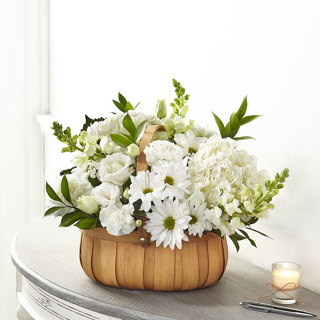 Pure Ivory Basket – Lupita Flowers, Novato CA