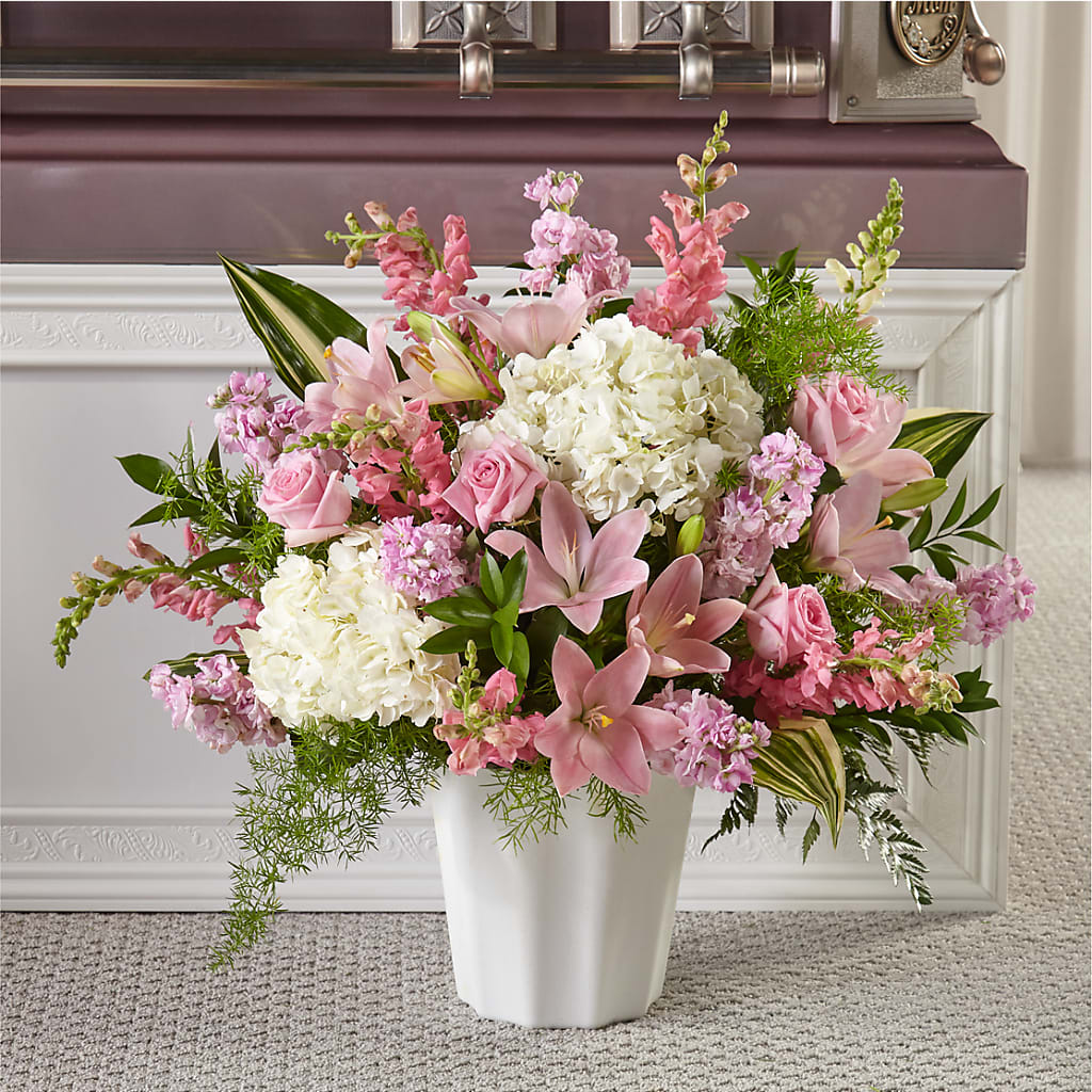 Simply Serene Floor Basket – Lupita Flowers, Novato CA