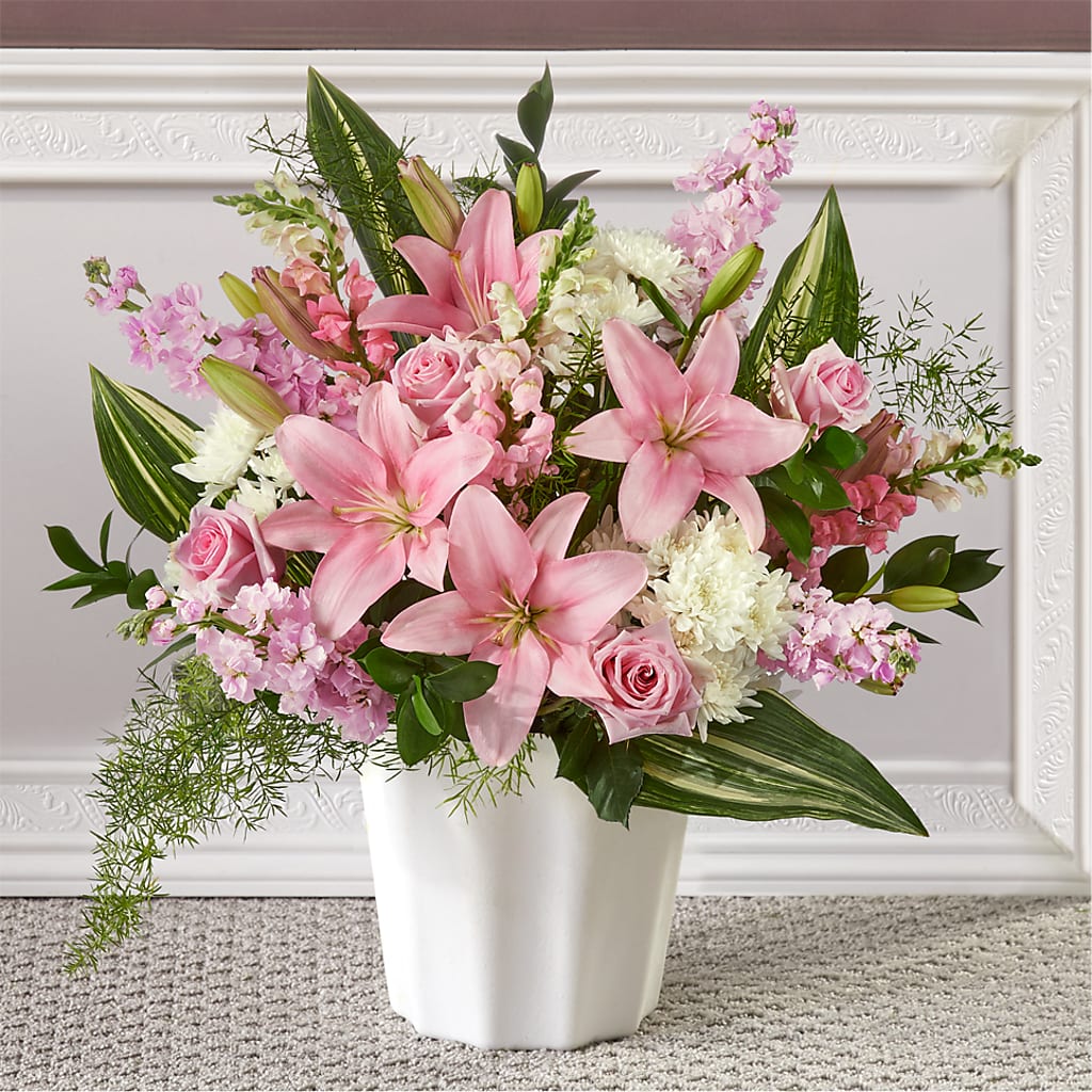 Simply Serene Floor Basket – Lupita Flowers, Novato CA
