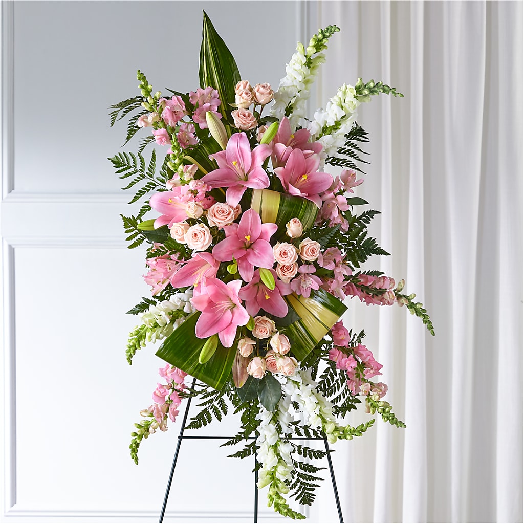 Elegant Embrace Standing Spray – Lupita Flowers, Novato CA