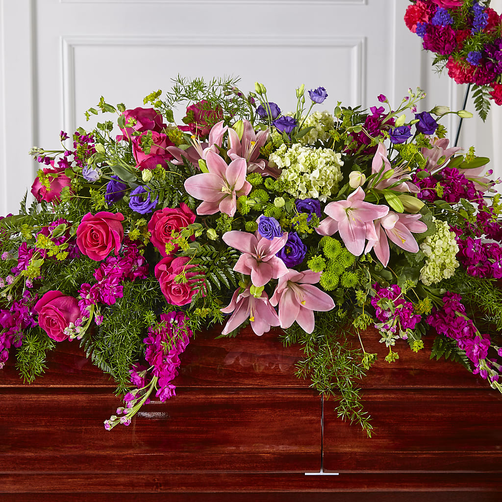 Radiant Tribute Casket Spray – Lupita Flowers, Novato CA