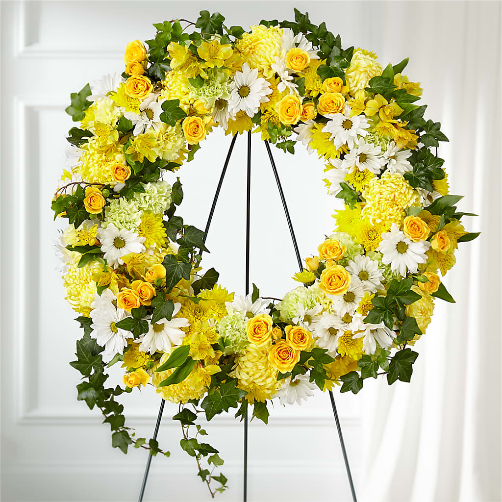 Golden Remembrance Wreath – Lupita Flowers, Novato CA