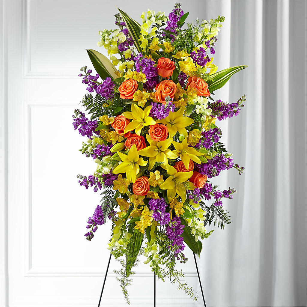 Thoughtful Prayers Standing Spray – Lupita Flowers, Novato CA