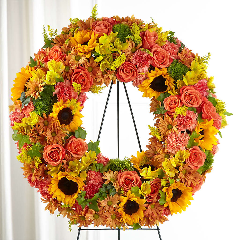 Autumnal Memories Wreath (Standard) – Lupita Flowers, Novato CA