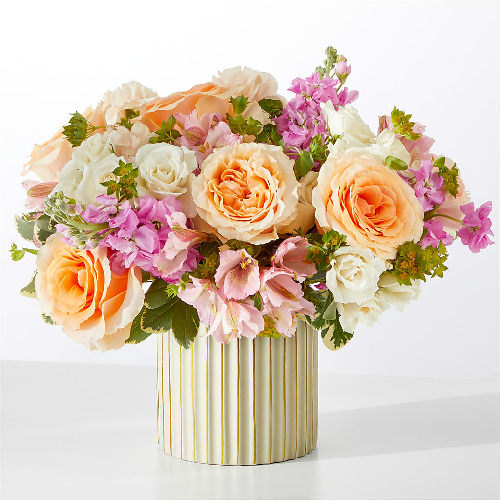 Paradise Bouquet with Ivory Vase – Lupita Flowers, Novato CA