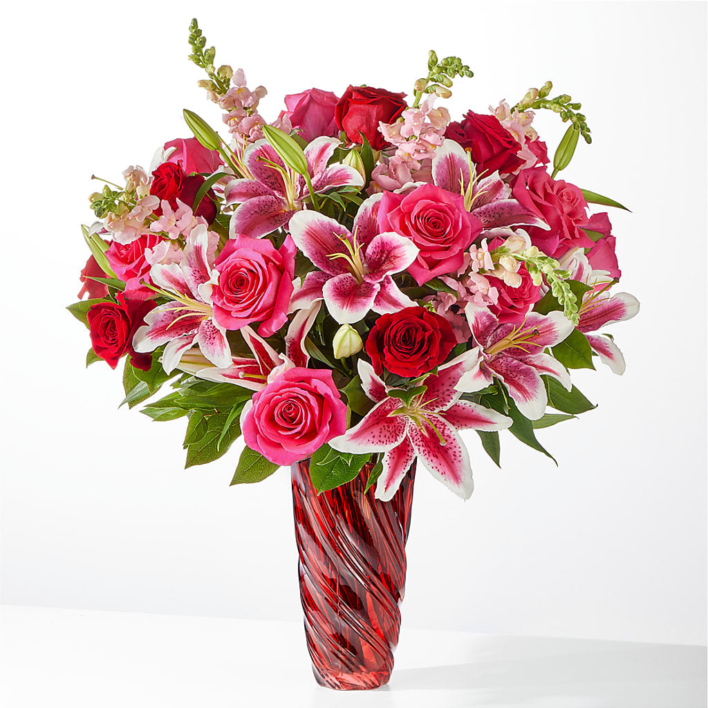Always You Bouquet with Luxe Swirl Vase – Lupita Flowers, Novato CA