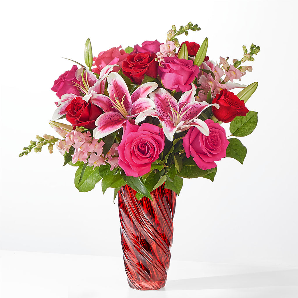 Always You Bouquet with Luxe Swirl Vase – Lupita Flowers, Novato CA