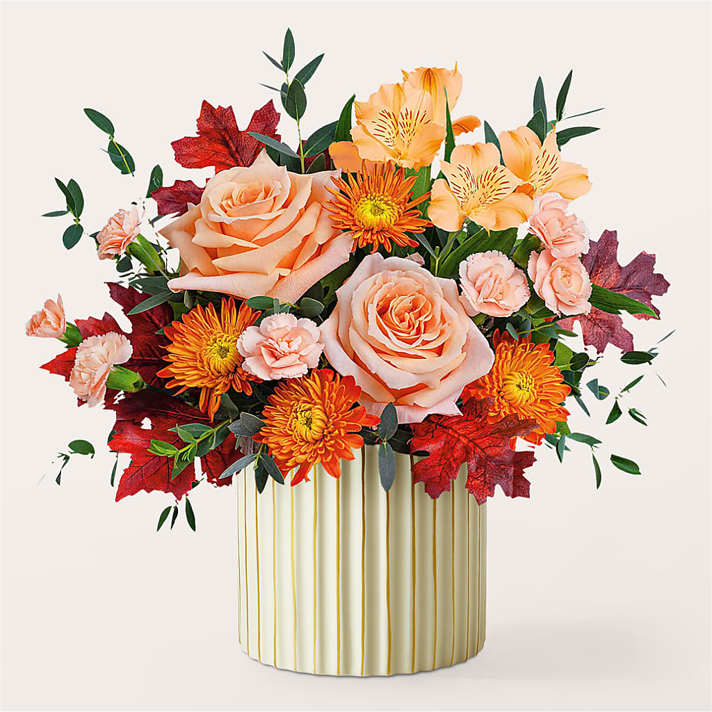 Spiced Latte Bouquet with Ivory Vase – Lupita Flowers, Novato CA