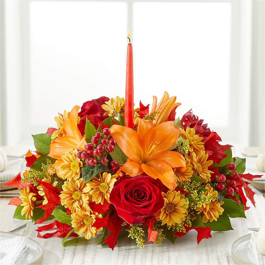Autumn's Embrace Centerpiece – Lupita Flowers, Novato CA
