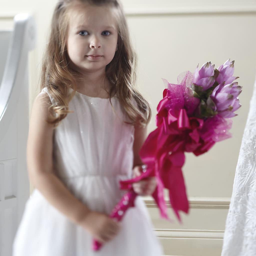 Sparkle Pink Flower Girl Bouquet – Lupita Flowers, Novato CA