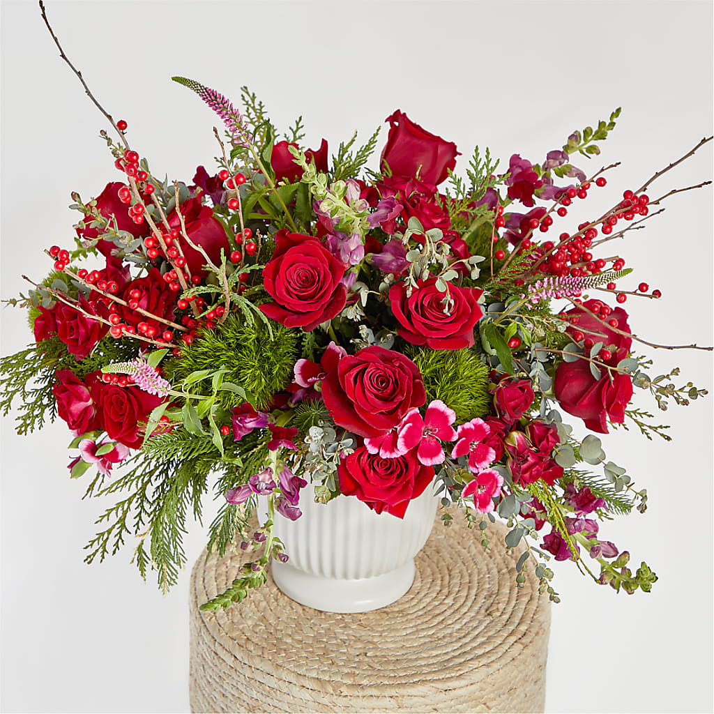 Big Red Bow Bouquet –  Lupita Flowers, Novato CA