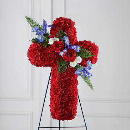 Faithful Hero Floral Cross –  Lupita Flowers, Novato CA