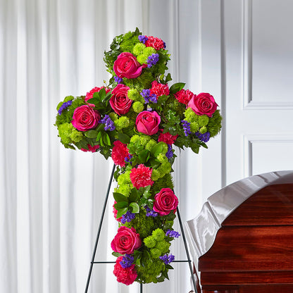 Tribute Rose Floral Cross –  Lupita Flowers, Novato CA