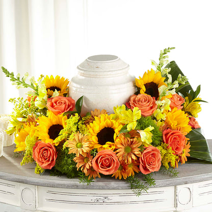 Faithful Sunflower Cremation Adornment –  Lupita Flowers, Novato CA