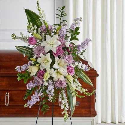 Grateful Hearts Standing Spray –  Lupita Flowers, Novato CA