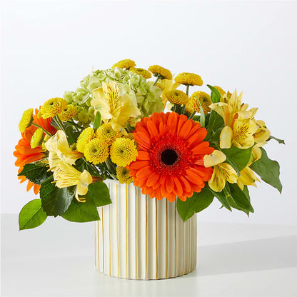 Autumn Sunshine Bouquet with Ivory Vase –  Lupita Flowers, Novato CA