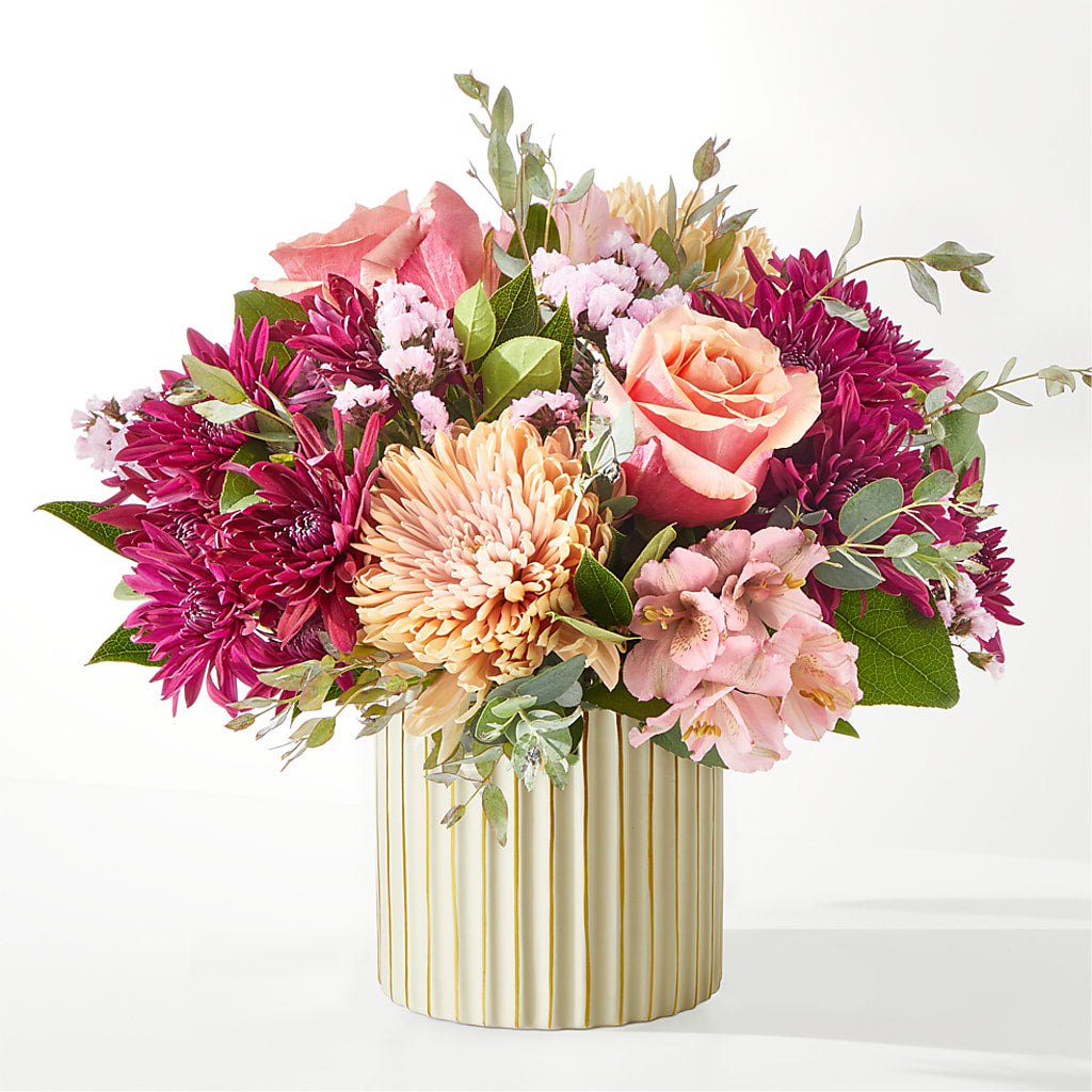 Berry Cobbler Bouquet with Ivory Vase –  Lupita Flowers, Novato CA