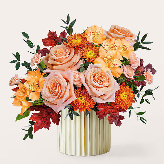 Spiced Latte Bouquet with Ivory Vase –  Lupita Flowers, Novato CA