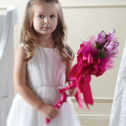Sparkle Pink Flower Girl Bouquet –  Lupita Flowers, Novato CA